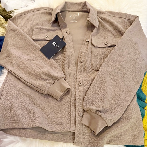 NWT BYLT Serene Shacket XS Driftwood - Picture 8 of 9